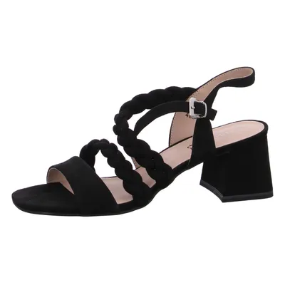Produktbild von Caprice Damen Sandale Leder Blockabsatz Schnalle Flechtoptik 9-28301-42, Größe:38 EU, Farbe:Schwarz