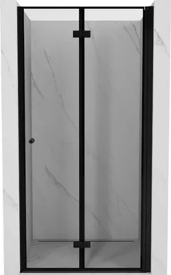 Image de Mexen Mist-F Paroi de douche pliante droite 100 cm, cadre noir, noir - 8A6-100-000-70-70-P