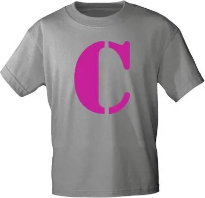 Produktbild von Kinder T-Shirt  mit Print Buchstabe - C - 85130 Grau Gr. 110-164 Größe - 122/128