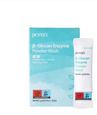 Produktbild von Petitfee – B-Glucan-Enzympulver im Beutel, 1 x 20 g – enzymatisches Gesichtsreinigungspulver