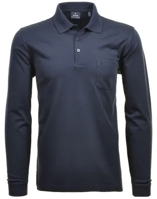 Ragman H-Polo 1/1 Arm Polo LA uni Soft-Knit in blau