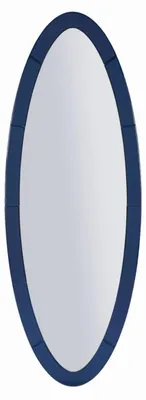 Obrázok produktu pre Nástenné zrkadlo Oslo Oval s tmavomodrým rámom, 42,5 × 137,5 cm