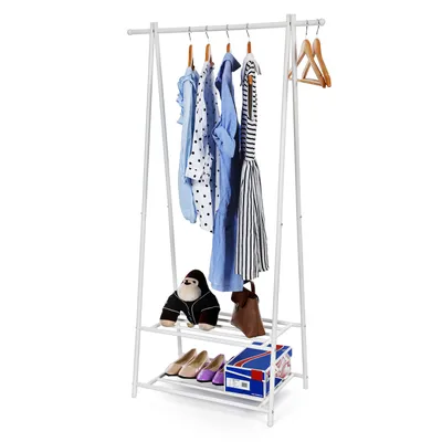 Produktbild von Wieszak Loft Biały Minimalistyczny 2 Półki Metal 155cm