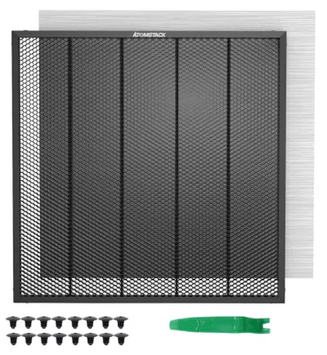 Honingraatplatte 325×325 mm für Lasergravur, inkl. Zubehör