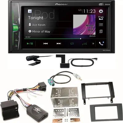 Produktbild von Pioneer DMH-A3300DAB Bluetooth MP3 Digitalradio Einbauset für Mercedes SLK R171