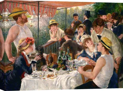 Produktbild von Kunstdruck auf Leinwand - Pierre-Auguste Renoir, Das Frühstück der Ruderer – 100x70 cm