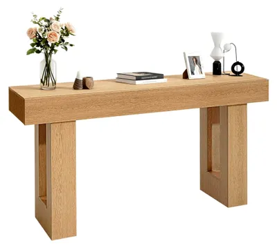 Produktbild von Konsolentisch Sofatisch (160 x 35 x 85 cm/L x B x H), schmaler rechteckiger Tisch aus Spanplatte für Flur, Schlafzimmer, Wohnzimmer und Foyer