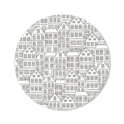 Produktbild von MuchoWow® Mauspad Mousepad Haus - Muster - Skyline 20x20 cm - Mousepads - Maus Mat - Pad - Mausunterlage - Schreibtischmatte