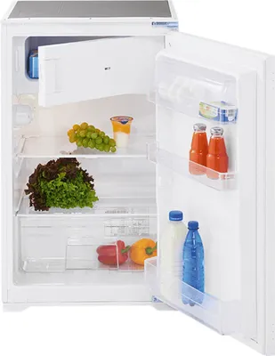 An open refrigerator with food items inside.