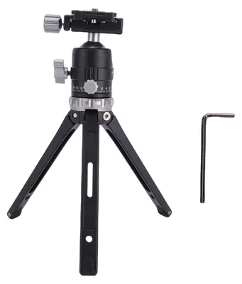 Produktbild von Tischstativ für Kameras mit 360-Grad-Kugelkopf und Schnellwechselplatte für DSLR- und spiegellose Kameras – Vlog- und Videoaufnahmen – Grau