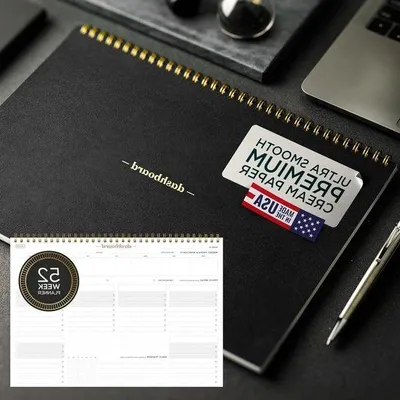 Zdjęcie produktu dla Planer dzienny formatu A4 z wkładami – czarny – organizacja biura