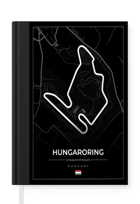 Obrázok produktu pre MuchoWow® Zápisník Denník Rozpočet A5 F1 - Maďarsko - auto - pretekárska trať - Hungaroring - čierna