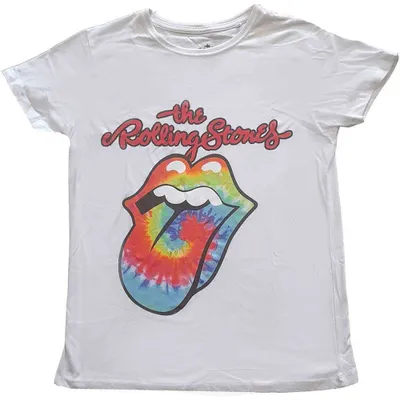 Produktbild von The Rolling Stones Damen T-Shirt: Multicolour Tongue, groß, weiß