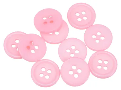 Nähknöpfe, 10 Stück, 15 mm, Harz, 4 Löcher, rosa