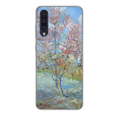 Produktbild von MuchoWow® Handyhülle Schutzhülle Hülle für Samsung Galaxy A50 Der rosa Pfirsichbaum - Vincent van Gogh Silikon Softcase Handy Hülle - Mobiltelefonhülle