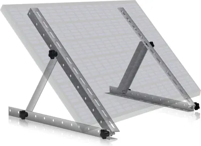 Produktbild von Zelsius Aluminium Solarmodul Halterung, von 0 bis 90 Grad, für ein Panel, Stützstange 56 cm