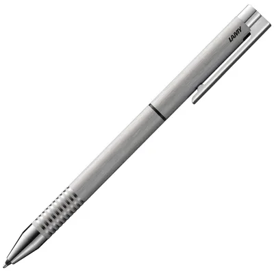 Produktbild von LAMY logo brushed twin pen Druckbleistift und Kugelschreiber Metallgehäuse Mine M 21 schwarz Feinstrichmine M 41 (0,5 mm)