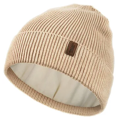 Produktbild von Strickmütze Herren mit Fleece-Futter Einheitsgröße Beige