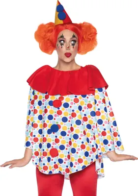 Produktbild von Clown Poncho & Hut Karnevalskostüm Damen Fasching Größe: M-L