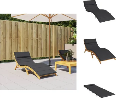 Image de vidaXL Coussin pour chaise longue Noir 180x60x3 cm Tissu Oxford - coussin d'assise
