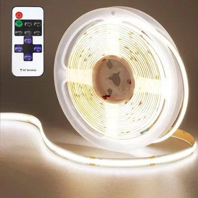 Produktbild von 5M COB LED Streifen Neutralweiß 4500K 24V 320LEDs/m Dimmbar Lichtleiste Lichtband mit Fernbedienung für Schlafzimmer, Wohnzimmer, Küche