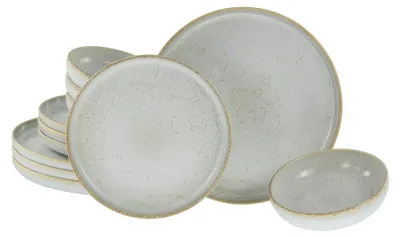 Produktbild von CreaTable, 23715, Uno Vintage Offwhite, Tellerset 12-tlg, Steinzeug