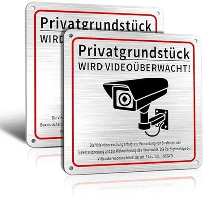 Produktbild von Famanu Warnschild Videoüberwachung 15x15 cm - Set von 2