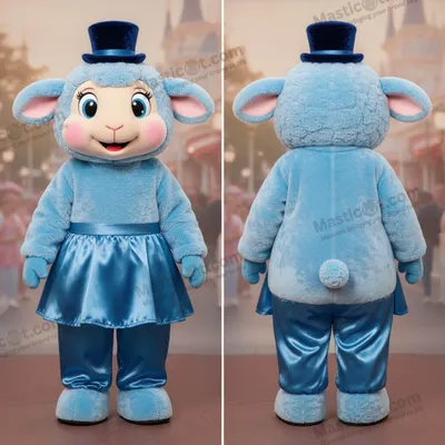 Produktbild von Himmelblauer MASTICOT Samt-Schaf-Maskottchen