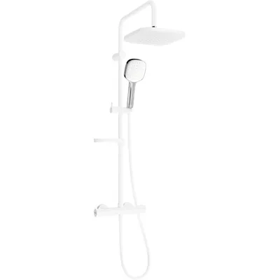 Obrázek produktu pro Mexen KX33 odkrytý sprchový set s dešťovou sprchovou hlavicí a termostatickou sprchovou baterií, Bílá/Chromovaná - 771503391-21