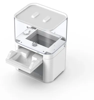 Produktbild von Katzenbrunnen - Wasserspender - Filterlos - 4 l Fassungsvermögen - Selbstreinigende Abwasserschale - 220–240 V EU-Stecker - Weiß