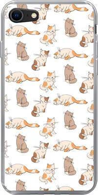 Produktbild von MuchoWow® Handyhülle Schutzhülle Hülle für Telefoonhoesje iPhone 7 Muster - Katze - Kätzchen - Jungen - Mädchen - Kinder - Kinder Silikon Softcase Handy Hülle - Kartenhalter