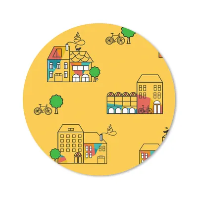 Produktbild von MuchoWow® Mauspad Mousepad Sommer - Muster - Stadt 20x20 cm - Mousepads - Maus Mat - Pad - Mausunterlage - Schreibtischmatte