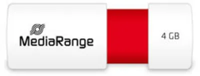 Produktbild von MediaRange MR970, 4 GB, USB Typ-A, 2.0, 10 MB/s, Dia, Rot, Weiß