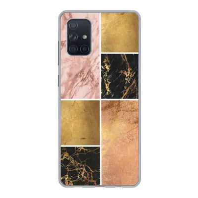 Produktbild von MuchoWow® Handyhülle Schutzhülle Hülle für Samsung Galaxy A51 Marmor - Rosa - Gold Silikon Softcase Handy Hülle - Schutzabdeckung