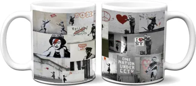 Obrázek produktu pro Keramický hrnek 300ml Banksy grafika v4