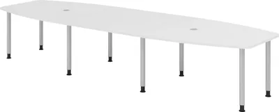 Produktbild von bümö Konferenztisch groß KT40 - Nachbildung: Weiß, tischfuss: Füße in Silber