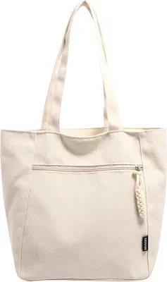 Image de Grand sac pour l'école et les voyages, avec passante pour sangle et poches - Sac à bandoulière décontracté en matière souple - Idéal pour l'école, le travail, les courses, les voyages, la salle de sport - Accessoire de tous les jours - Accessoire tendance