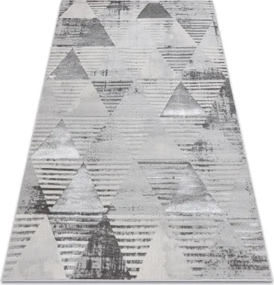 Produktbild von Teppich LIRA E1627 Dreiecke geometrisch, Strukturell, Modern, Glamour - grau Grau 80x150 cm