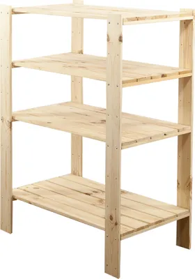 Produktbild von Holzregal WOODLAND | HxBxT 115x80x50cm | Fachlast 120kg | 4 Fachboden | Kiefernholz | Natur