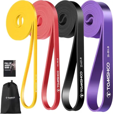 Obrázok produktu pre Fitness pásy Terrabands Resistance Bands Set 4/5 kusov Odporové pásy s úložným vreckom Kotva na dvere Viacero úrovní odporu Fitness pásy