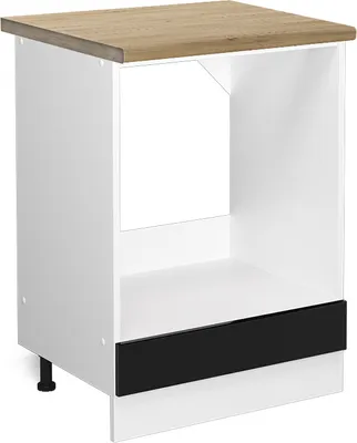 Produktbild von Herdumbauschrank Vicco R-Line Schwarz Hochglanz 60 cm , AP Eiche, Model 45760