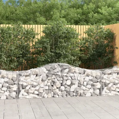 Produktbild von "2026 Promotion" Gabionen mit Hochbogen 9 Stk. - Blumenkasten - 200x50x60/80 cm - Verzinktes Eisen - Beete CC8867