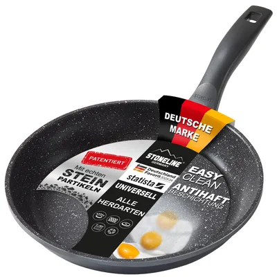 Produktbild von Bratpfanne - 26 cm - Geeignet für Induktion - Antihaftbeschichtung mit Steinpartikeln - Gusseisen
