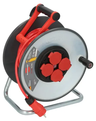 Produktbild von Brennenstuhl 9191330210, Schwarz, Rot, Weiß, Stahl, 4 AC-Ausgänge, 33 m, IP44, 305 mm