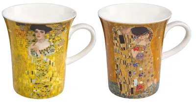 Produktbild von 2er Set Gustav Klimt Becher Der Kuss + Adele Bloch-Bauer 400ml Goebel Porzellan