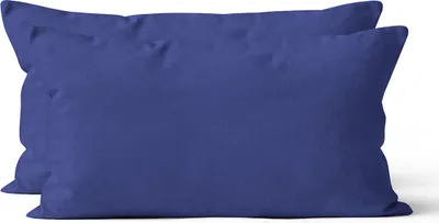 Produktbild von 2 er Set Mikrofaser UNI Kissenhüllen Kissenbezüge Kopfkissenbezug 40x80 cm, Dunkelblau