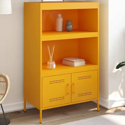 Obrázok produktu pre vidaXL Highboard horčicovo žltá 68x39x113 cm oceľ