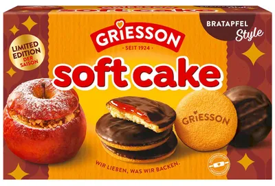 Obrázek produktu pro Griesson Měkký koláč, příchuť pečených jablek, ovocná a kořeněná, 300g