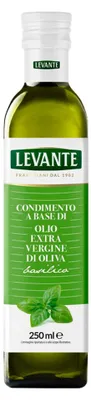 Image de Huile d'olive extra vierge au basilic, 250 ml, marque Levante
