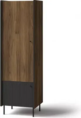 Obrázok produktu pre Policová šatníková skriňa 59 cm ASHEBORO - orech / čierna